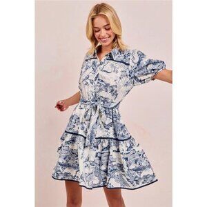 BiBi Woven Printed Tiered Dress